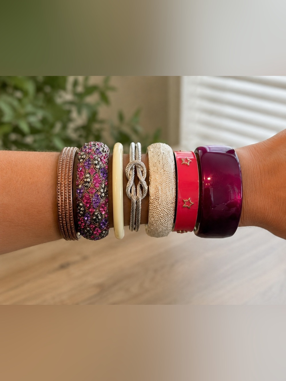 Curated Bangle Set - Pink, Purple, Mint, Gold, Silver